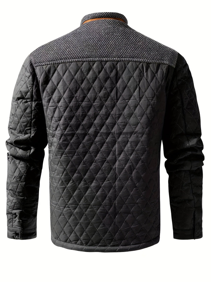 Wendelin | Herre Vinterjakke Quiltet Stehkrave - Olive Green - Image 8