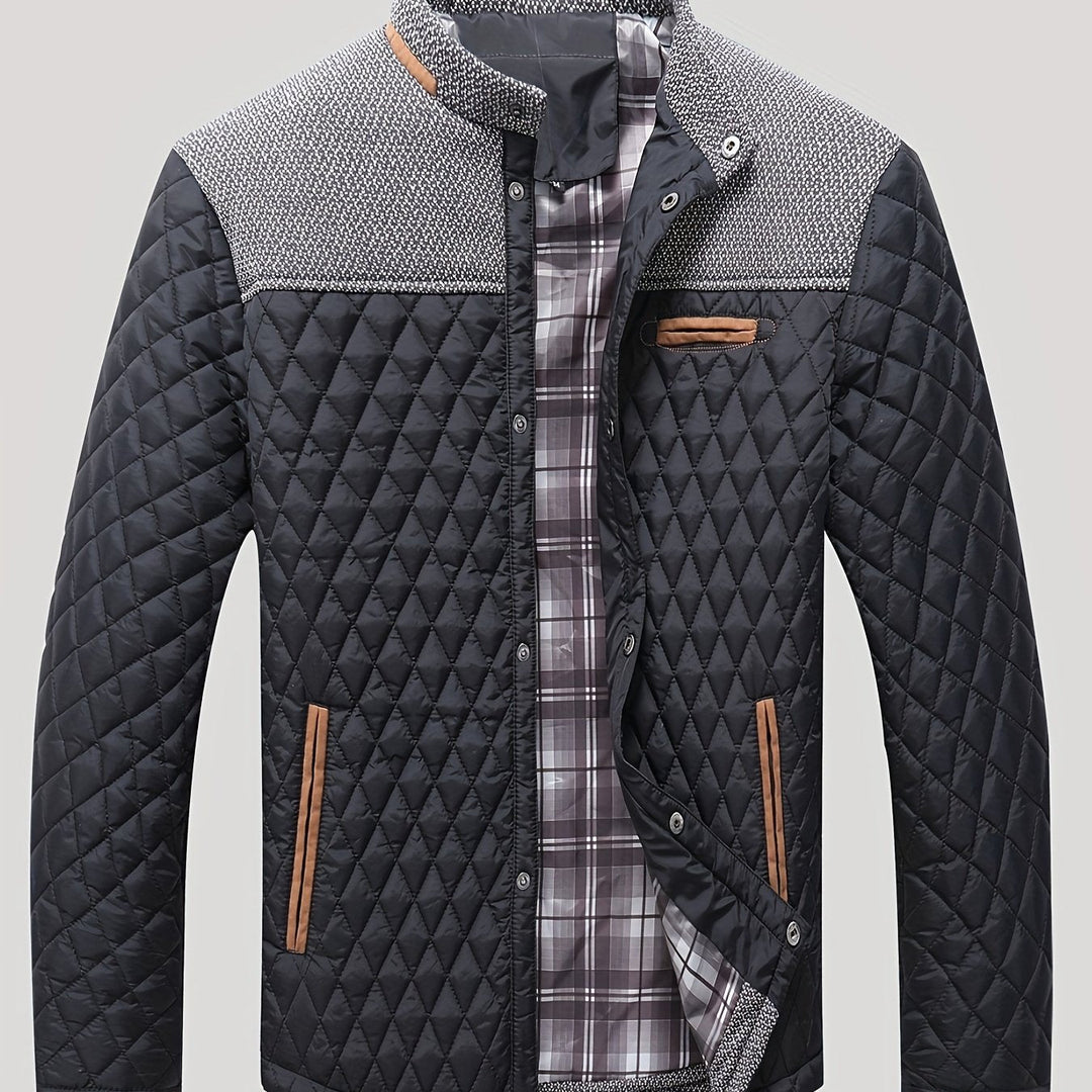 Wendelin | Herre vinterjakke quiltet steppjakke - Navy - Image 7