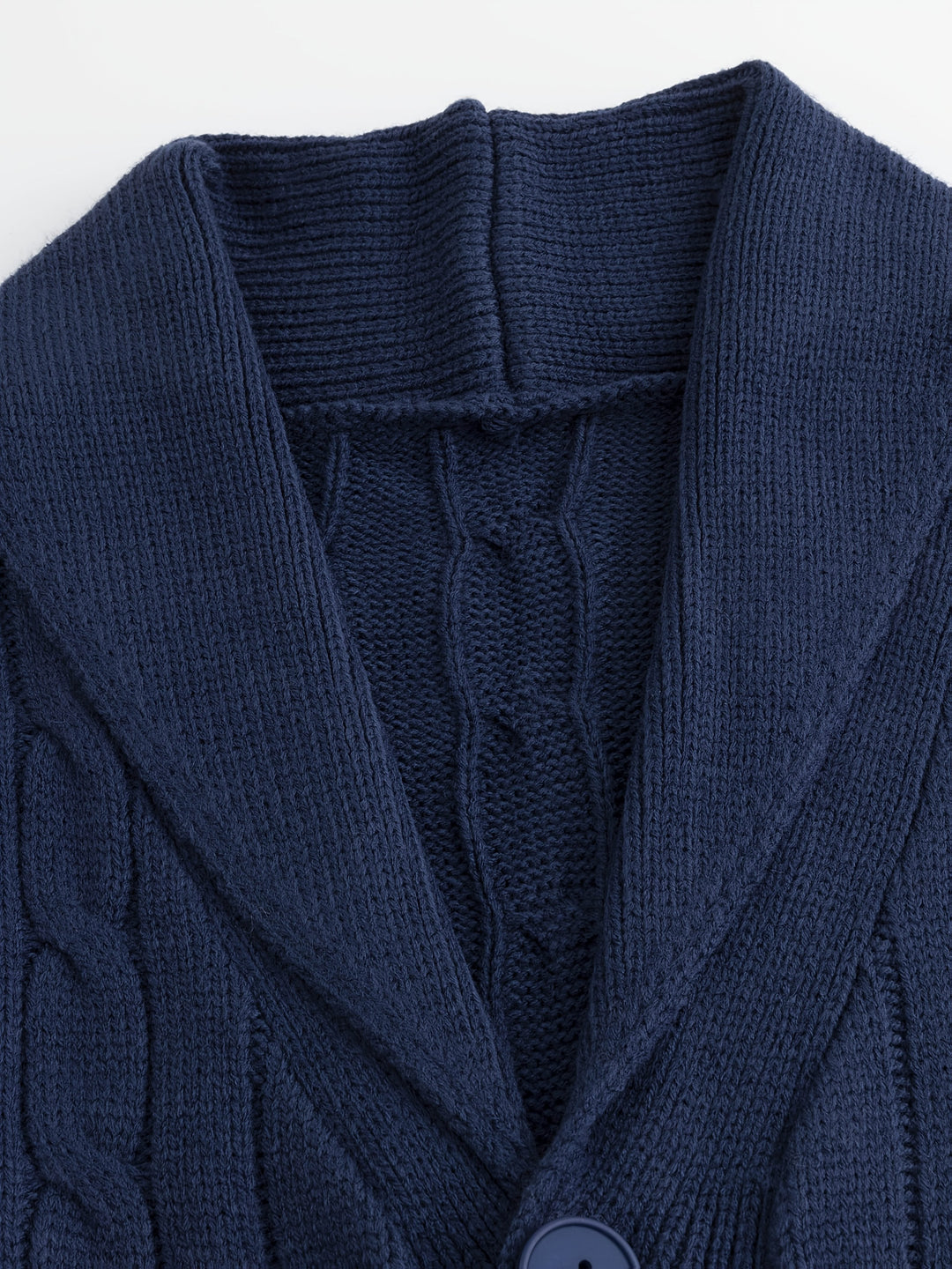 Wulfric | Herre striktrøje sjalskrave snonemønster - Navy - Image 2