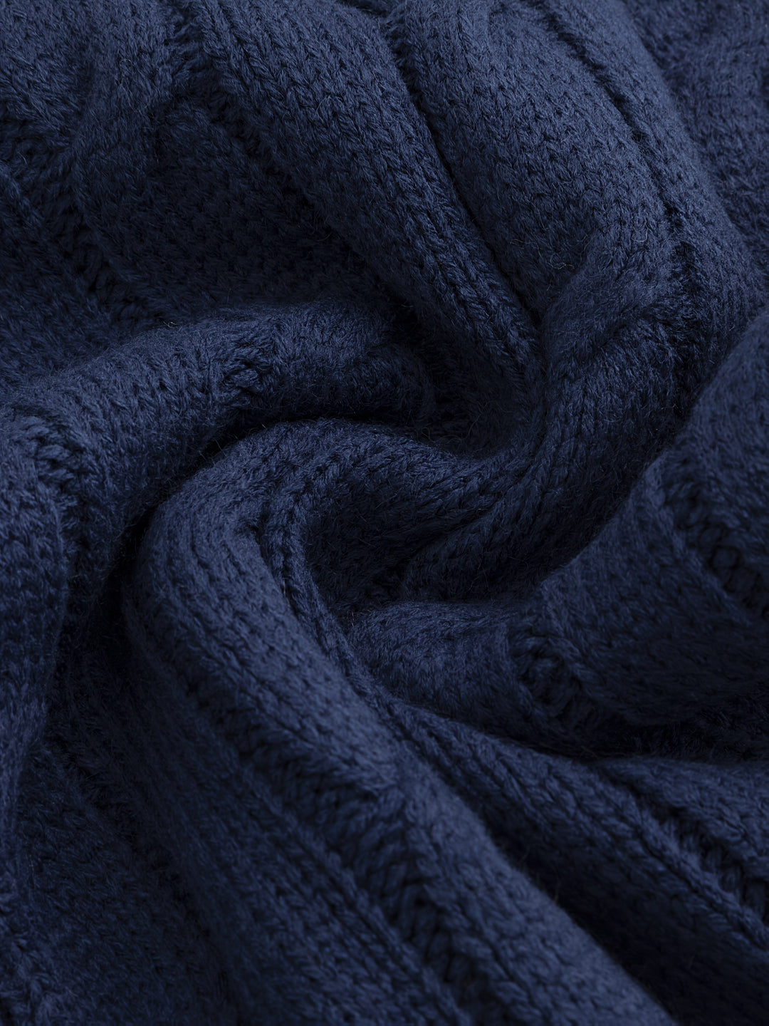 Wulfric | Herre striktrøje sjalskrave snonemønster - Navy - Image 3